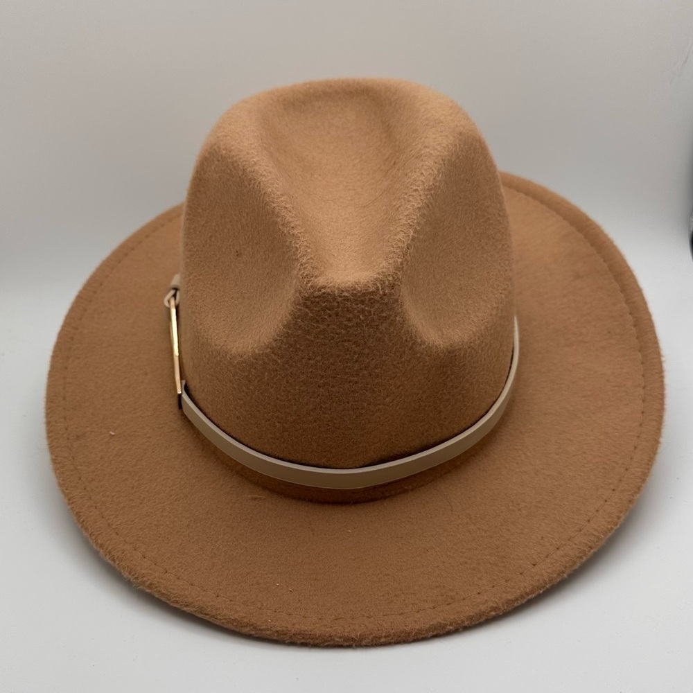 Camel/Tan Fedora with Cream Band